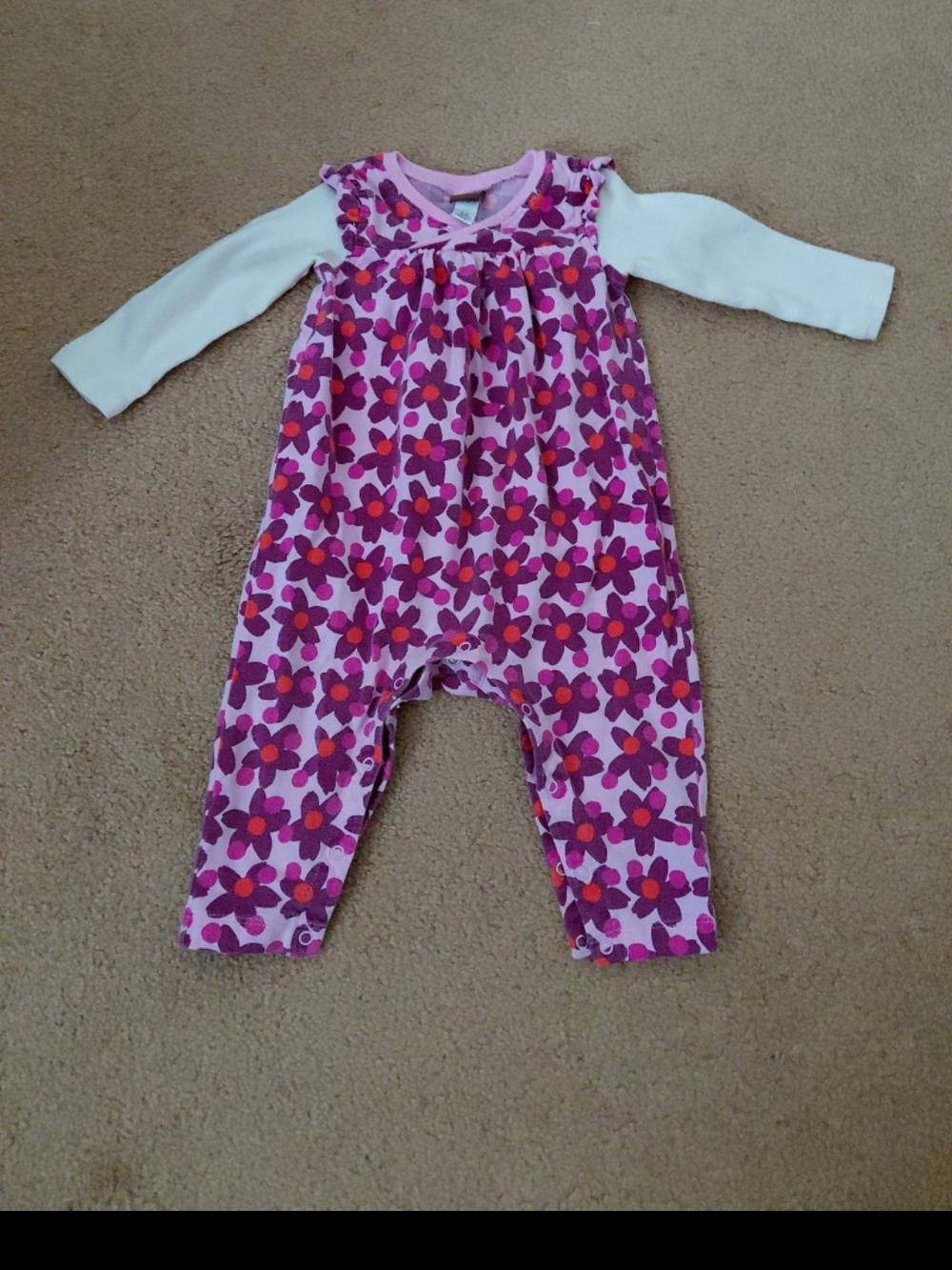 Tea Collection Pink Purple Floral One-Piece Bodysuit
